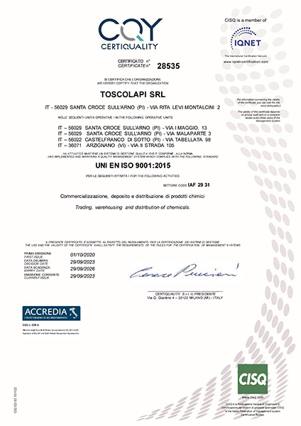Certificazione UNI EN ISO 9001 Qualità